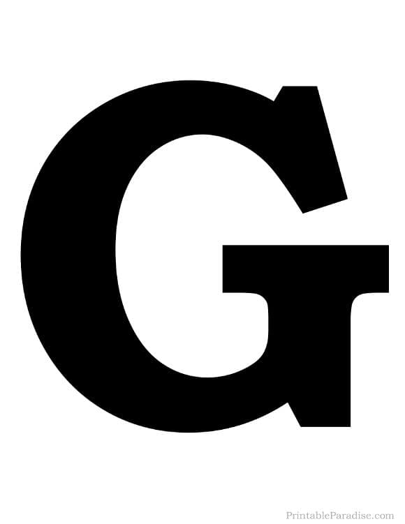 A large, bold, black uppercase letter G centered on a plain white background.